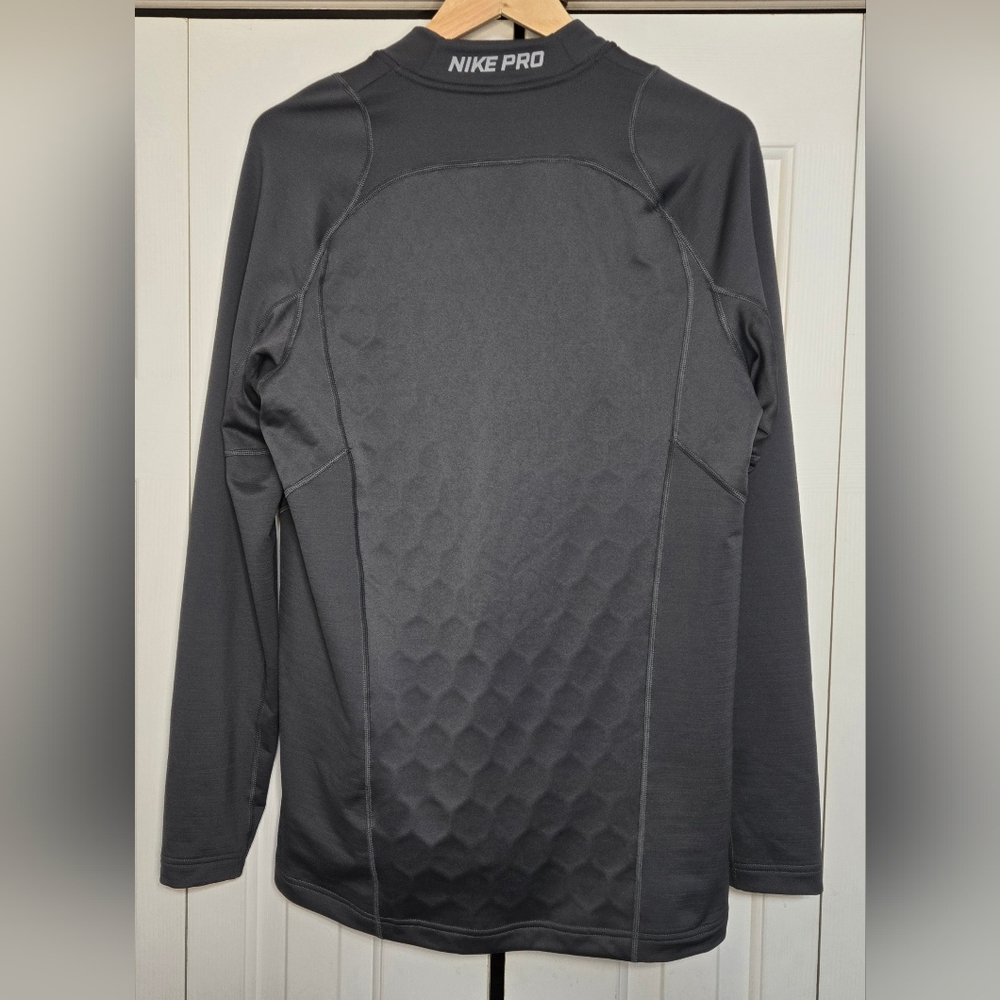 Nike Pro 1/4 Zip Pullover Sweatshirt Hyperwarm Fitted Men's Large Gray A… - Picture 6 of 8